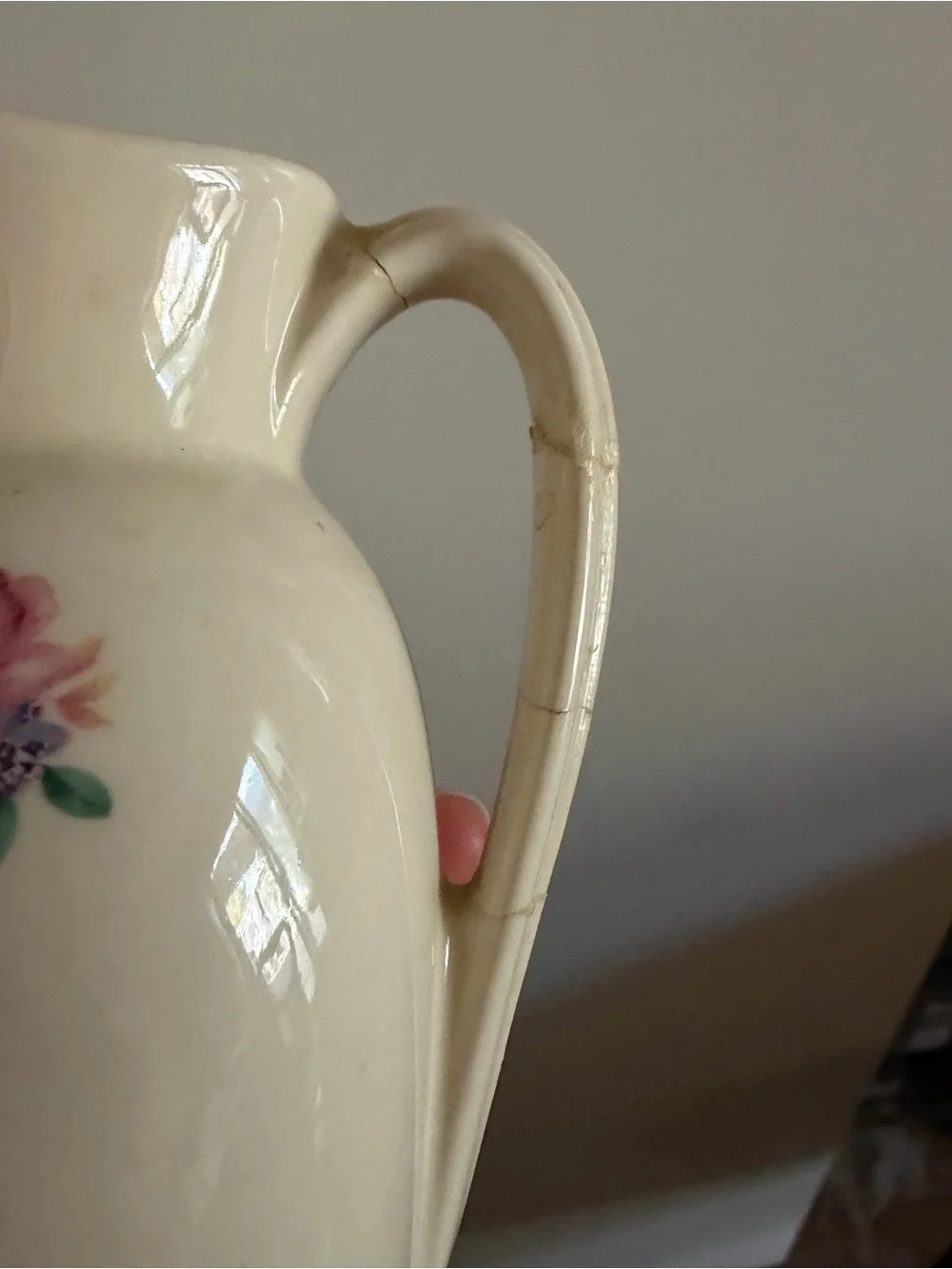 Vintage Royal Copley floral ceramic pitcher